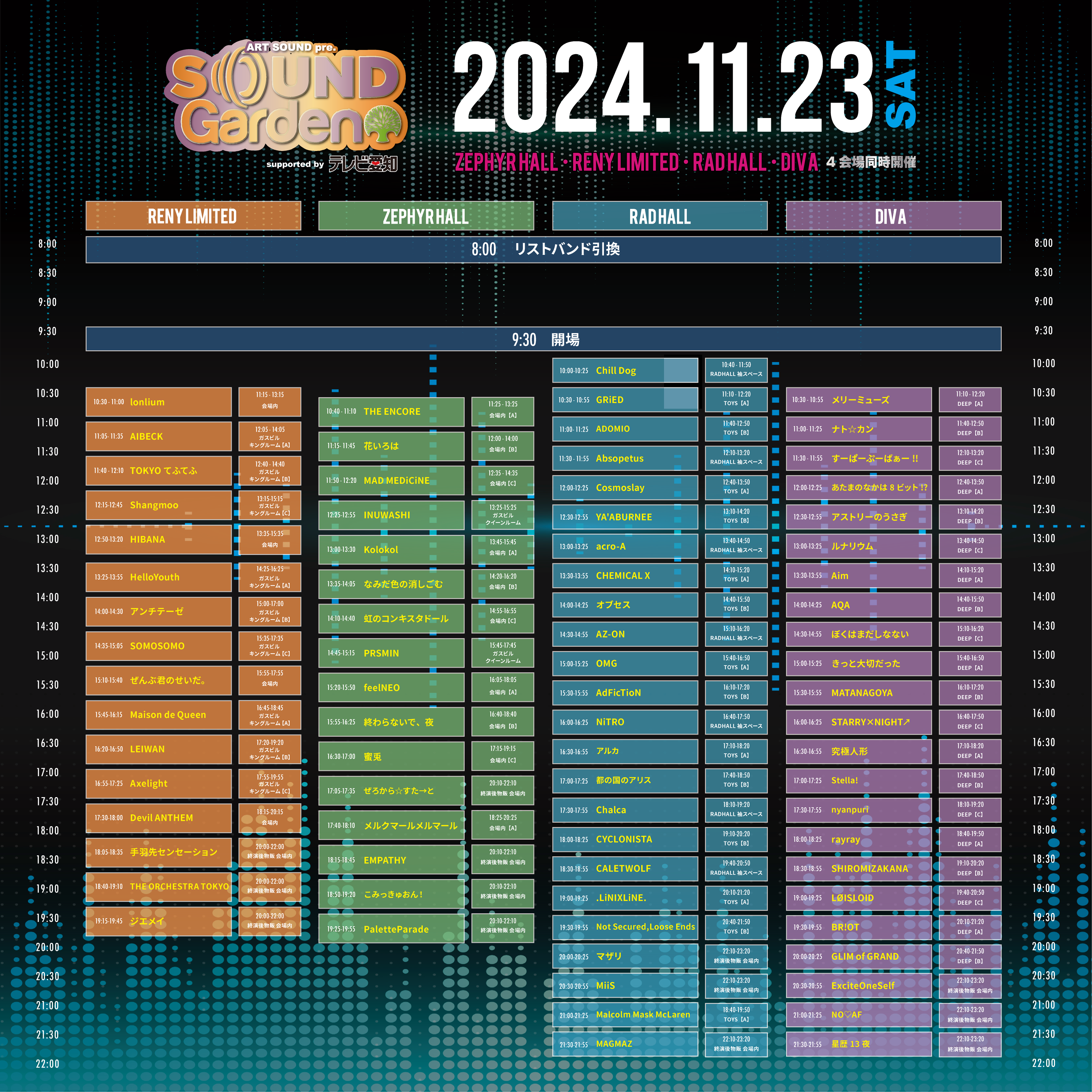 対バン】“SOUNDGARDEN2024”supported byテレビ愛知 | Palette Parade 